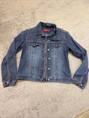 River Island Dark Blue Denim Trucker Jacket